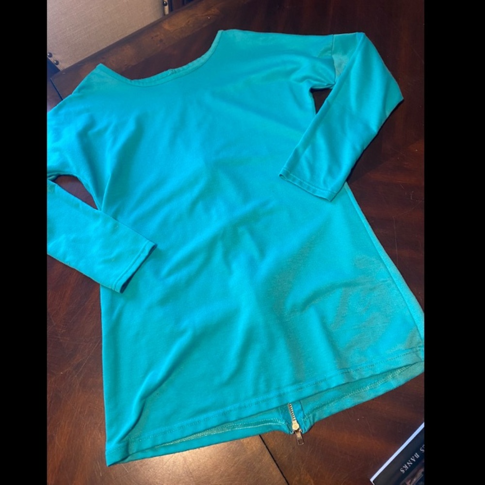 Elegant Teal Long Sleeve Women's Top